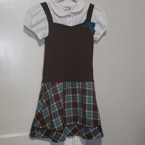Rare Editions Girls Dress Brown